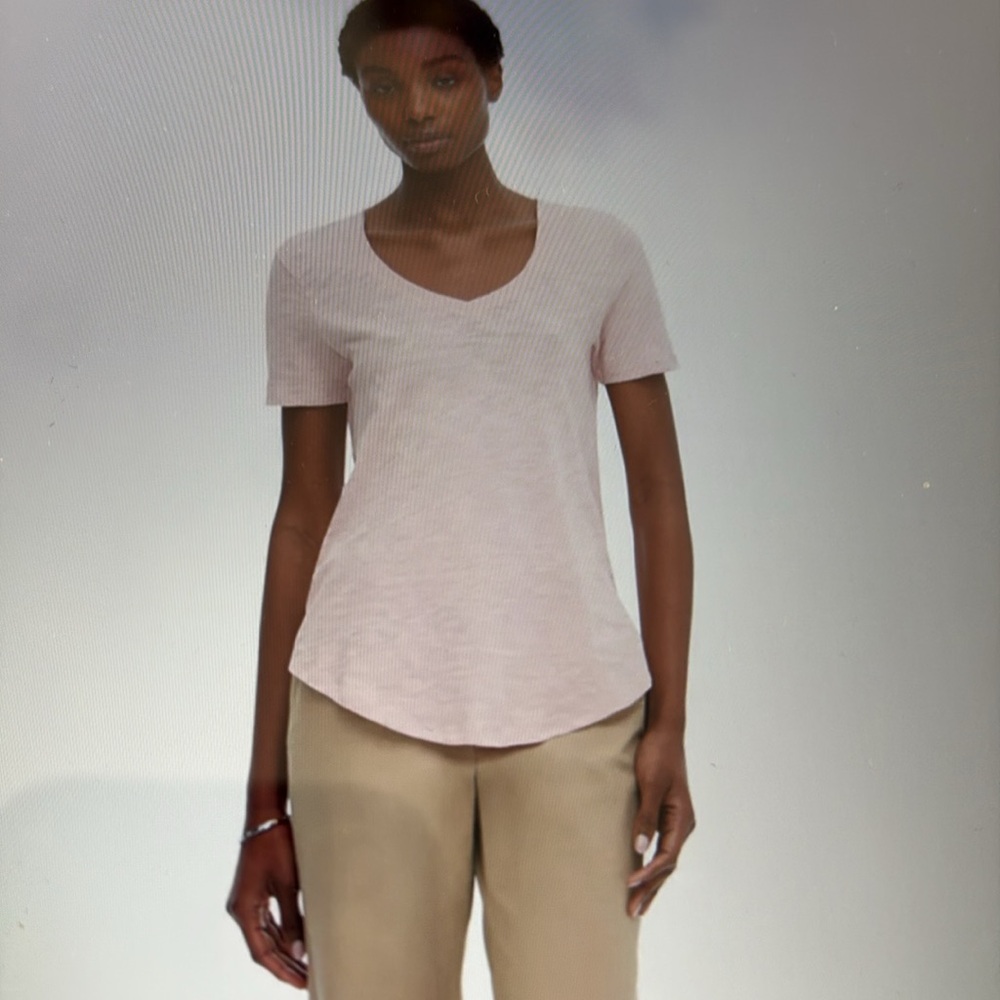 NWT ATM Anthony Thomas Melillo Light Pink Distressed Knit Tee